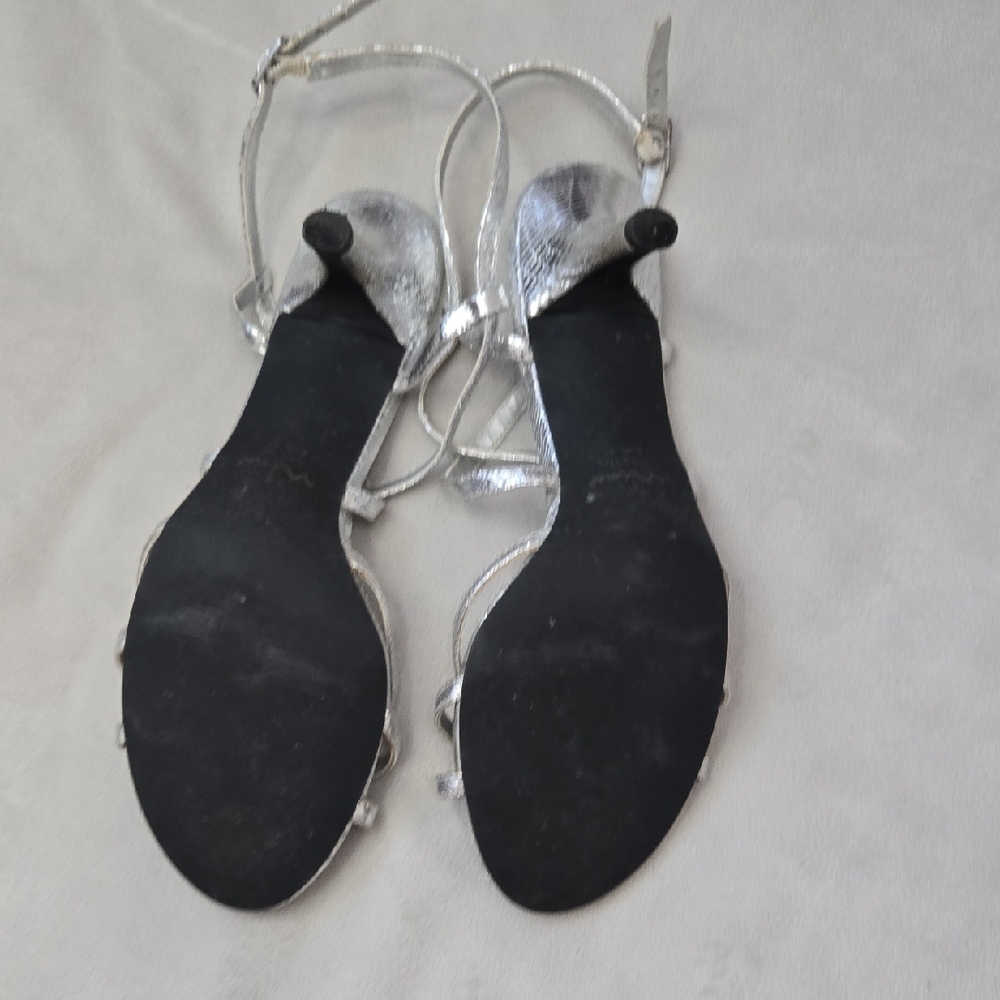Nina Silver Strappy Heels - Picture 5 of 8